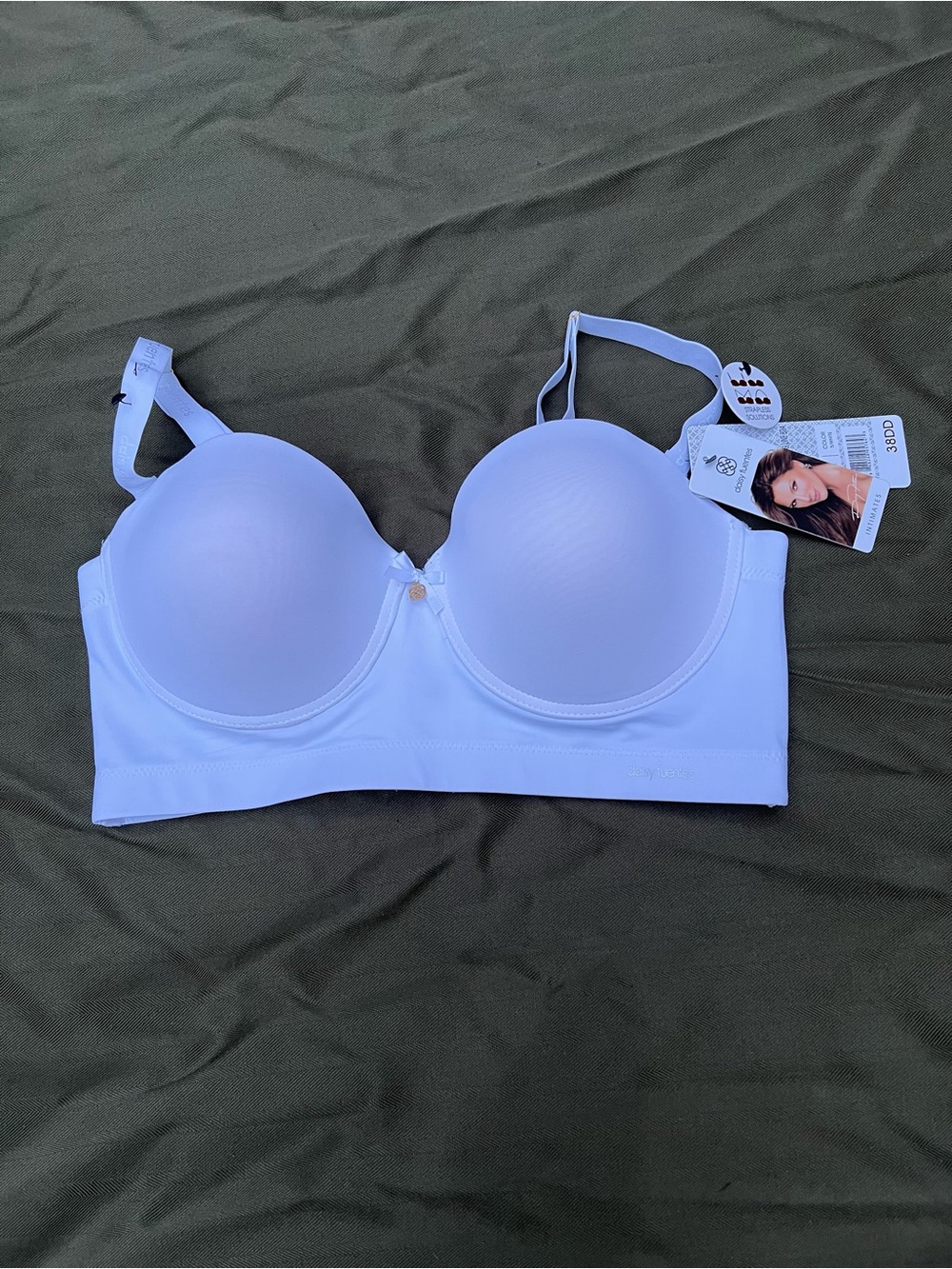 Daisy Fuentes White Longline T-Shirt Bra with Light Support  brand new